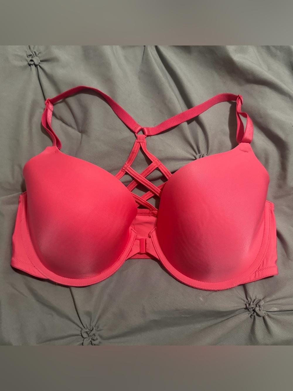 Victoria's Secret Bright Pink Strappy Back T-Shirt Bra